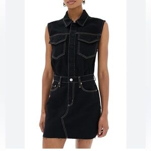 Pistola Julia Black Sleeveless Denim Dress small